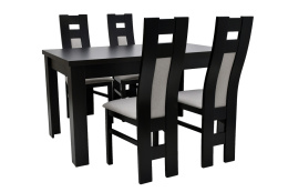 Hit stół S-44 70/120 rozkładany do 165 oraz 4 krzesła K-41bp (wybierz wymiar i liczbę krzeseł)