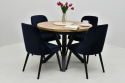 Loftowy stół Porta fi 100 cm rozkładany do 180 lub 200 oraz 4 krzesła K-78r