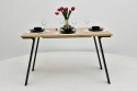 Prostokątny, loftowy stół Liwia 80x130 do 210 cm oraz 4 krzesła K-22