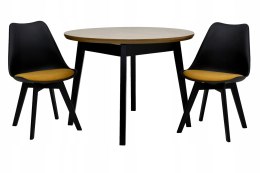 Stół Oslo 4 średnica 100 rozkładany do 130 + 2 krzesła K-87p