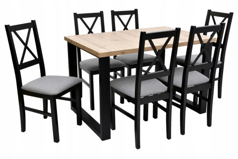 Stół Modern 90/140 rozkładany do 240 oraz 6 krzeseł Nilo 10