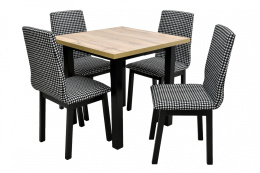 Kwadratowy stół Max 8 80/80 - 160 oraz 4 krzesła Luna 1