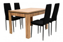 Prostokątny stół Konan 70/120 - 165 oraz 4 krzesła K-93m