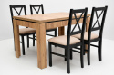 Rozkładany stół Konan 80/120-165 oraz 4 krzesła Nilo 10