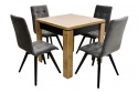 Kwadratowy stół S-44p 90/90 -170 oraz 4 krzesla K-33