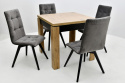 Kwadratowy stół S-44p 90/90 -170 oraz 4 krzesla K-33