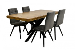 Loftowy stół S-52 90/170 - 230 oraz 4 krzesła K-33