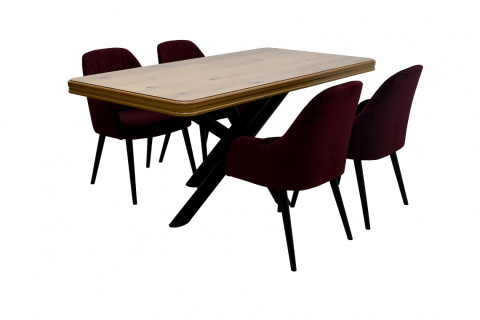 Loftowy stół S-52 90/170 - 230 oraz 4 krzesła K-80r