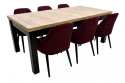 Loftowy stół S-22 z grubym blatem 90/170 - 250 oraz 4 krzesła K-80r