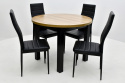 Stół STL 52 o średnicy 100 cm rozkładany do 180 oraz 4 krzesła K-90c
