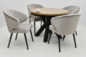 Stół STLM 110 o średnicy 100 cm rozkładany do 180 oraz 4 krzesła Ankara