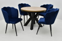 Okrągły stół STLM 110 100 - 180 oraz 4 krzesła Hilton