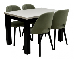 Stół S-22 blat laminat dlux 80/140 - 180 oraz 4 krzesła Maja 2