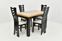Stół S-22G 70/120 - 160 oraz 4 krzesła Mewa (wybierz wymiar / ilość krzeseł / kolorystykę)
