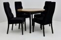 Rozkładany, okrągły stół Oslo 4 100 cm do 130 cm oraz 4 wygodne krzesła K-63