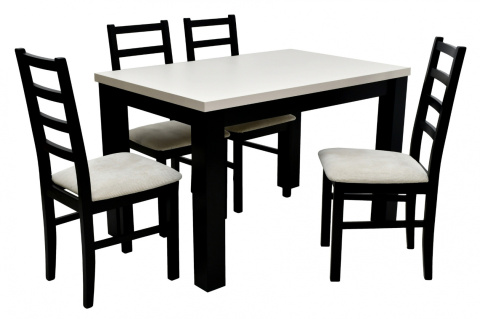 Rozkładany stół S-22 blat laminat dlux 80/120 - 160 oraz 4 krzesła Nilo 8