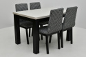 Stół S-22 blat laminat dlux 80/140 - 180 oraz 4 krzesła Hugo 5