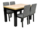 Stół S-22G 70/120 - 160 oraz 4 krzesła Luna 1 (wybierz wymiar / ilość krzeseł / kolorystykę)