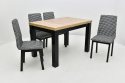 Stół S-22G 70/120 - 160 oraz 4 krzesła Luna 1 (wybierz wymiar / ilość krzeseł / kolorystykę)