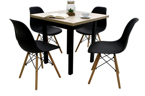 Praktyczny stół Max 7 80/80 - 110 oraz 4 krzesła K-87