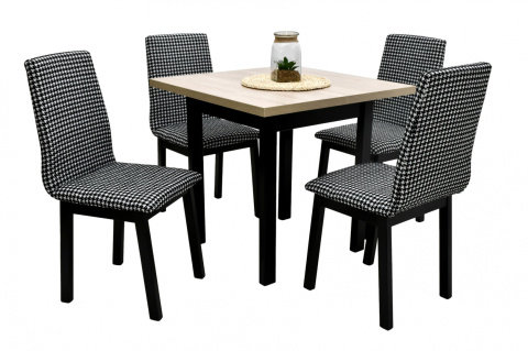 Rozkładany stół Max 7 80/80 - 110 oraz 4 krzesła Luna 1