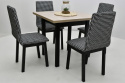 Rozkładany stół Max 7 80/80 - 110 oraz 4 krzesła Hugo 5