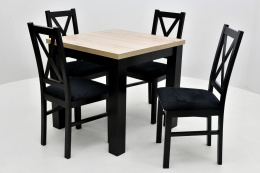 Stół S-22 blat laminat 80/80 - 160 oraz 4 krzesła K-22