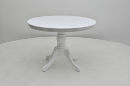 WYPRZEDAŻ Biały, okrągły stół Olivia o średnicy 106 cm rozkładany do 141