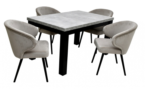 Stół S-22G 90/140 - 210 oraz 4 krzesła Ankara (wybierz wymiar / ilość krzeseł / kolorystykę)