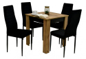 Kwadratowy stół S-44cb 70/70 - 150 oraz 4 krzesła K-91wc