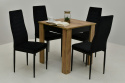Kwadratowy stół S-44cb 70/70 - 150 oraz 4 krzesła K-91wc
