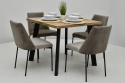 Kwadratowy stół Loft 2 90x90 oraz 4 tapicerowane krzesła Luka