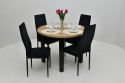 Okrągły stół Poli 4 100 cm do 180 oraz 4 krzesła K-91wc