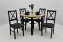 Okrągły stół Poli 4 100 cm do 180 oraz 4 krzesła Nilo 10