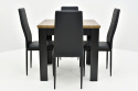 Kwadratowy stół S-44 90/90 - 170 oraz 4 krzesła K-90c