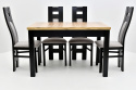 Rozkładany stół S-18 blat laminat 80/120 - 160 oraz 4 krzesła K-41bp