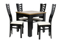 Stół S-44 80/80 rozkładany do 160 oraz 4 krzesła MEWA (wybierz wymiar i liczbę krzeseł)