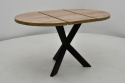 Komplet mebli stół Trio fi 90 cm rozkładany do 130 i 4 krzesła Krzyżak (możliwa zmiana wymiaru)