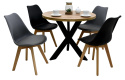 Komplet mebli stół Trio fi 90 cm rozkładany do 130 i 4 krzesła K-87p (możliwa zmiana wymiaru)