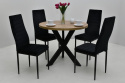 Komplet mebli stół Trio fi 90 cm rozkładany do 130 i 4 krzesła K-91wc (możliwa zmiana wymiaru)