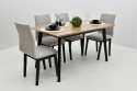 Rozkładany stół Oslo X 80x120-160 oraz 4 krzesła Luna 1