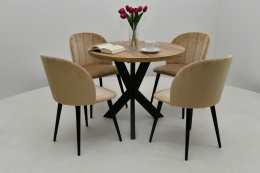 Stół Trio fi 90 cm rozkładany do 130 i 4 krzesła S-100 (możliwa zmiana wymiaru)