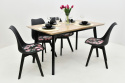 Stół do salonu Oslo X 80/140 - 180 oraz 4 krzesła K-87p