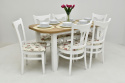 Rozkładany stół 012 80x150 do 190 oraz 6 krzeseł Roxi
