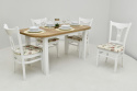 Rozkładany stół 012 80x150 do 190 oraz 6 krzeseł Roxi
