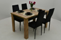 rozkładany stół S-44 70/120 - 165 oraz 4 krzesła K-91wc (możliwość zmiany wymiaru stołu i ilości krzeseł)
