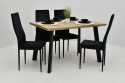 4 krzesła czarny welur K-91wc oraz rozkładany stół Loft 2 (wybierz wymiar)
