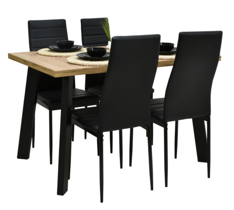 Komplet, stół do salonu Loft 2 oraz 4 krzesła K-90c