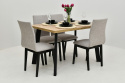 Rozkładany stół Loft 2 80x120 do 200 cm oraz 4 krzesła Luna 1