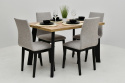 Rozkładany stół Loft 2 80x120 do 200 cm oraz 4 krzesła Luna 1